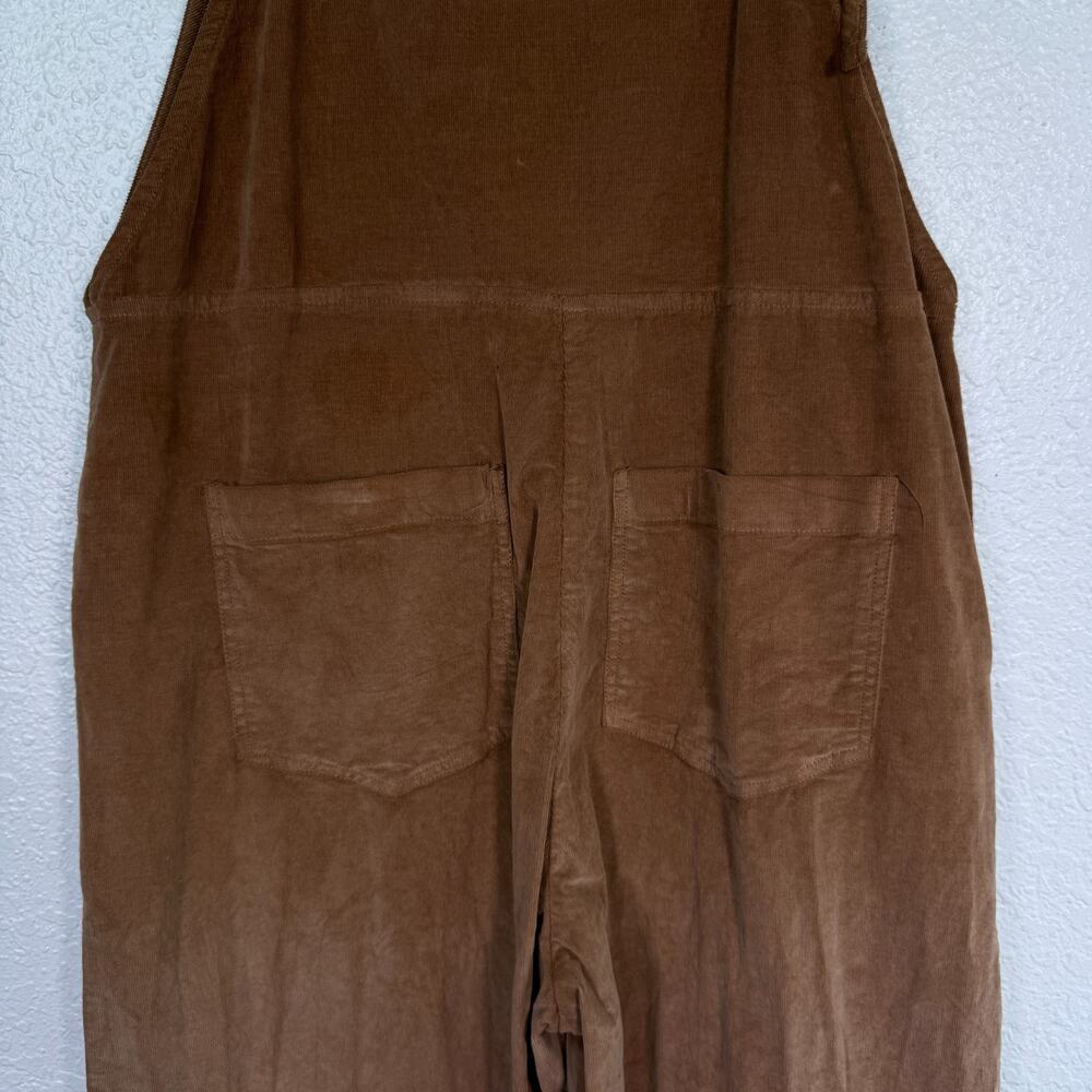 Anthropologie Self Contrast Corduroy Overalls Women XS Wide Leg Festival Cotton - Picture 7 of 11